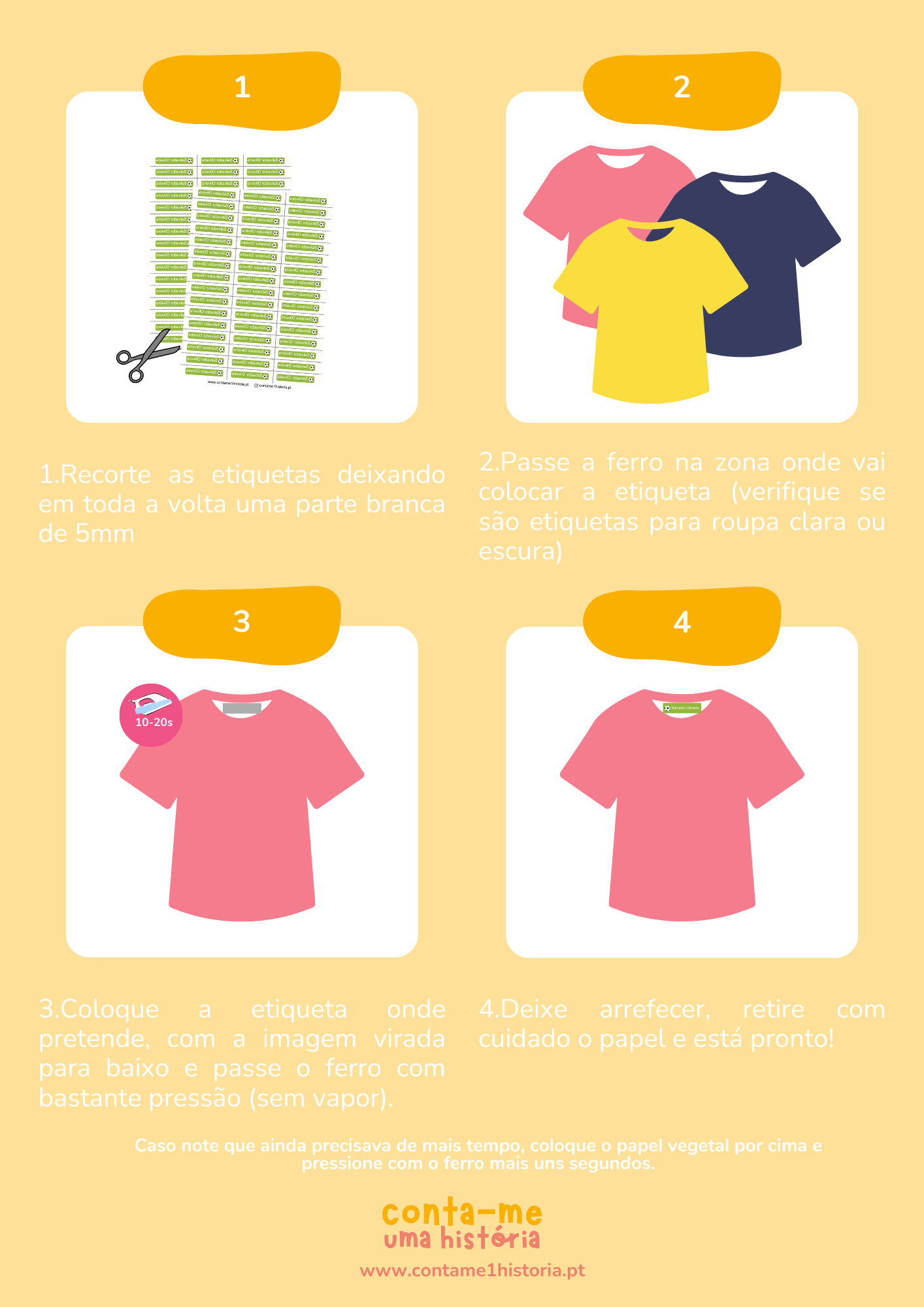 Etiquetas termoadesivas pequenas animais