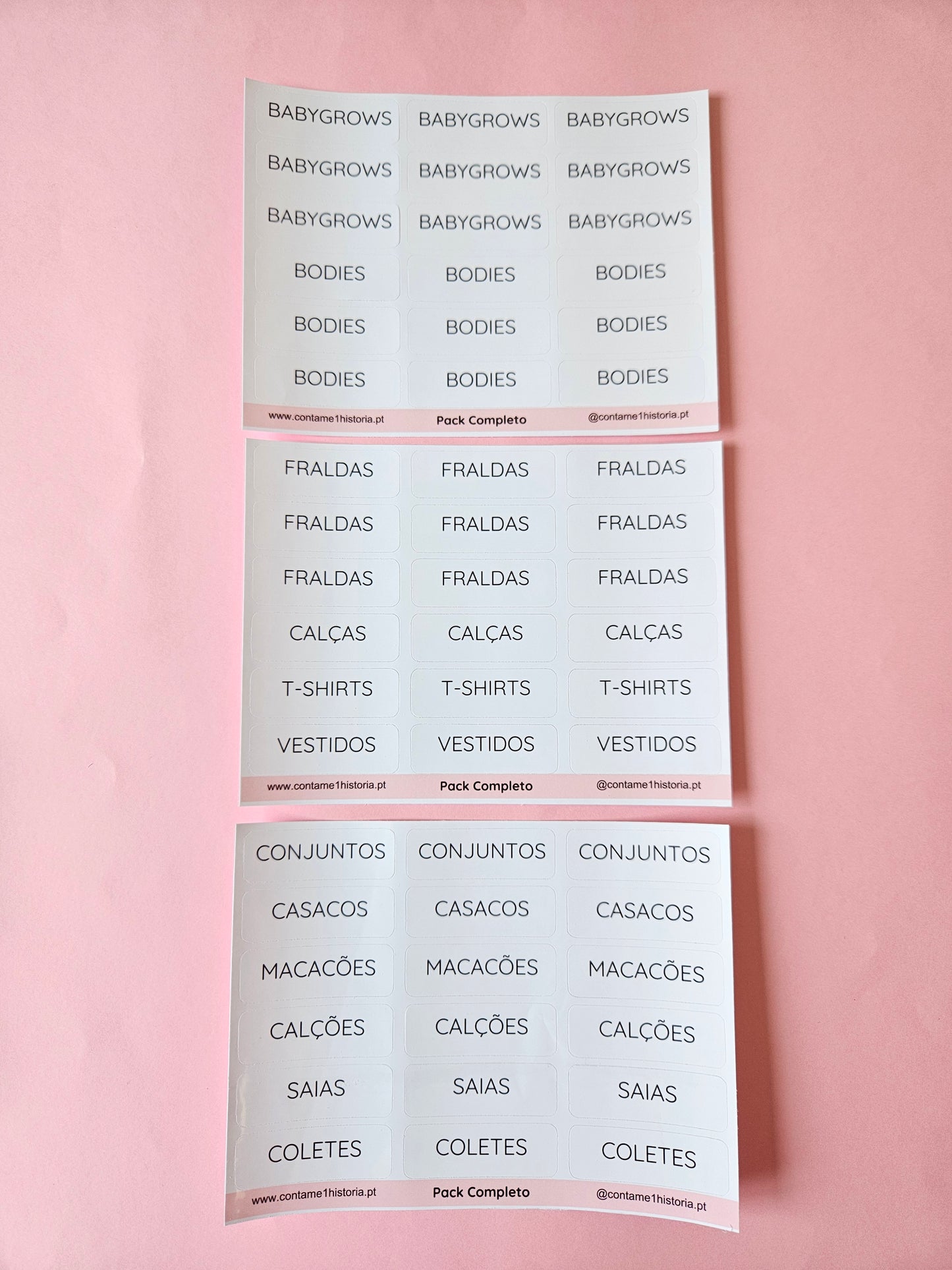 Etiquetas para gaveta Pack Completo