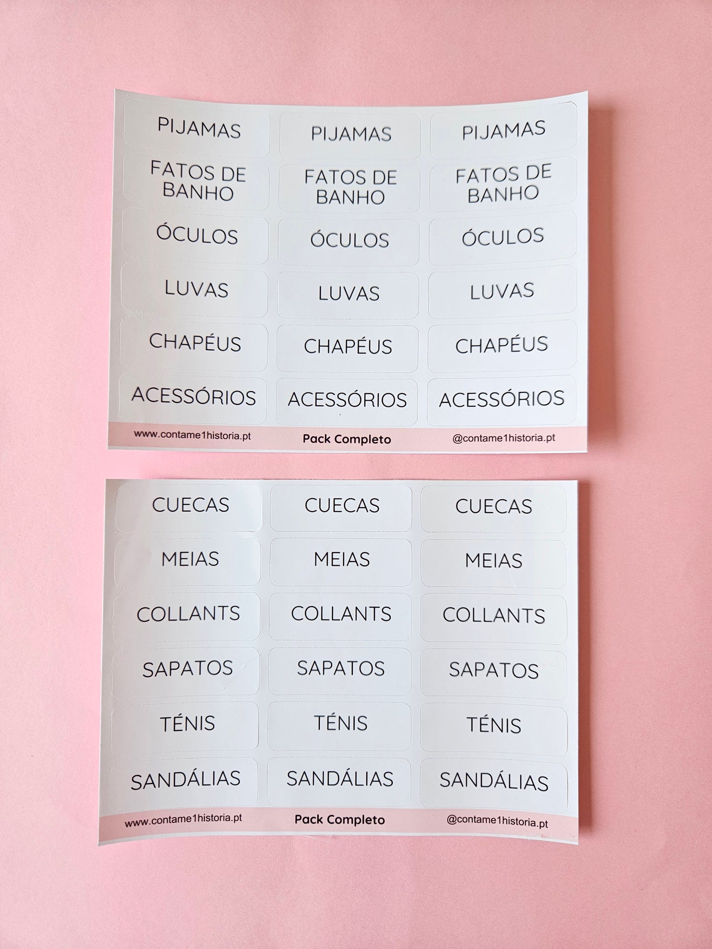 Etiquetas para gaveta Pack Completo