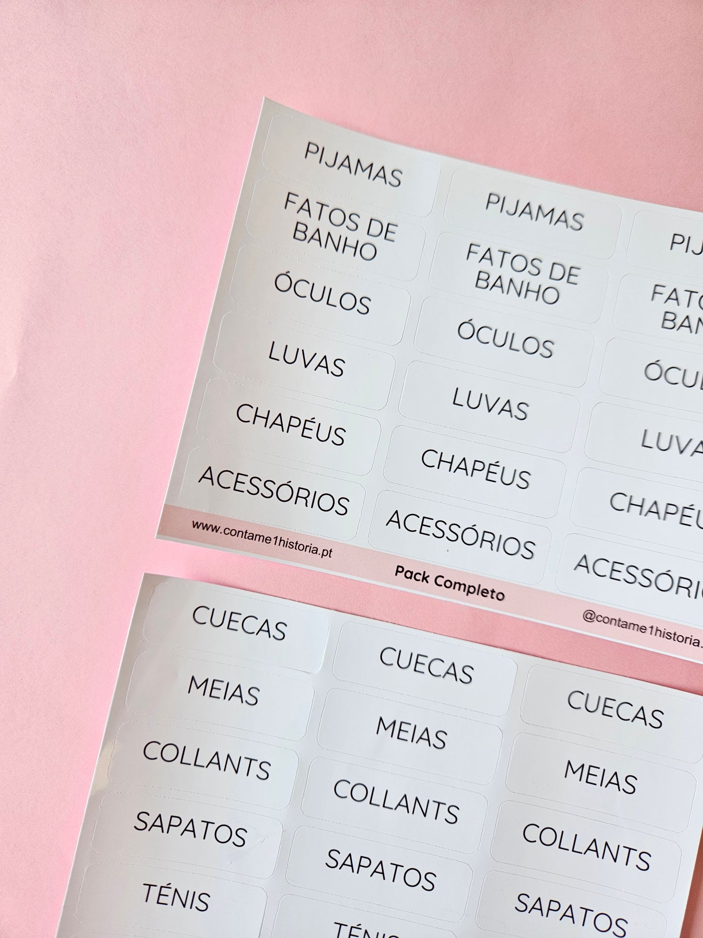 Etiquetas para gaveta Pack Completo