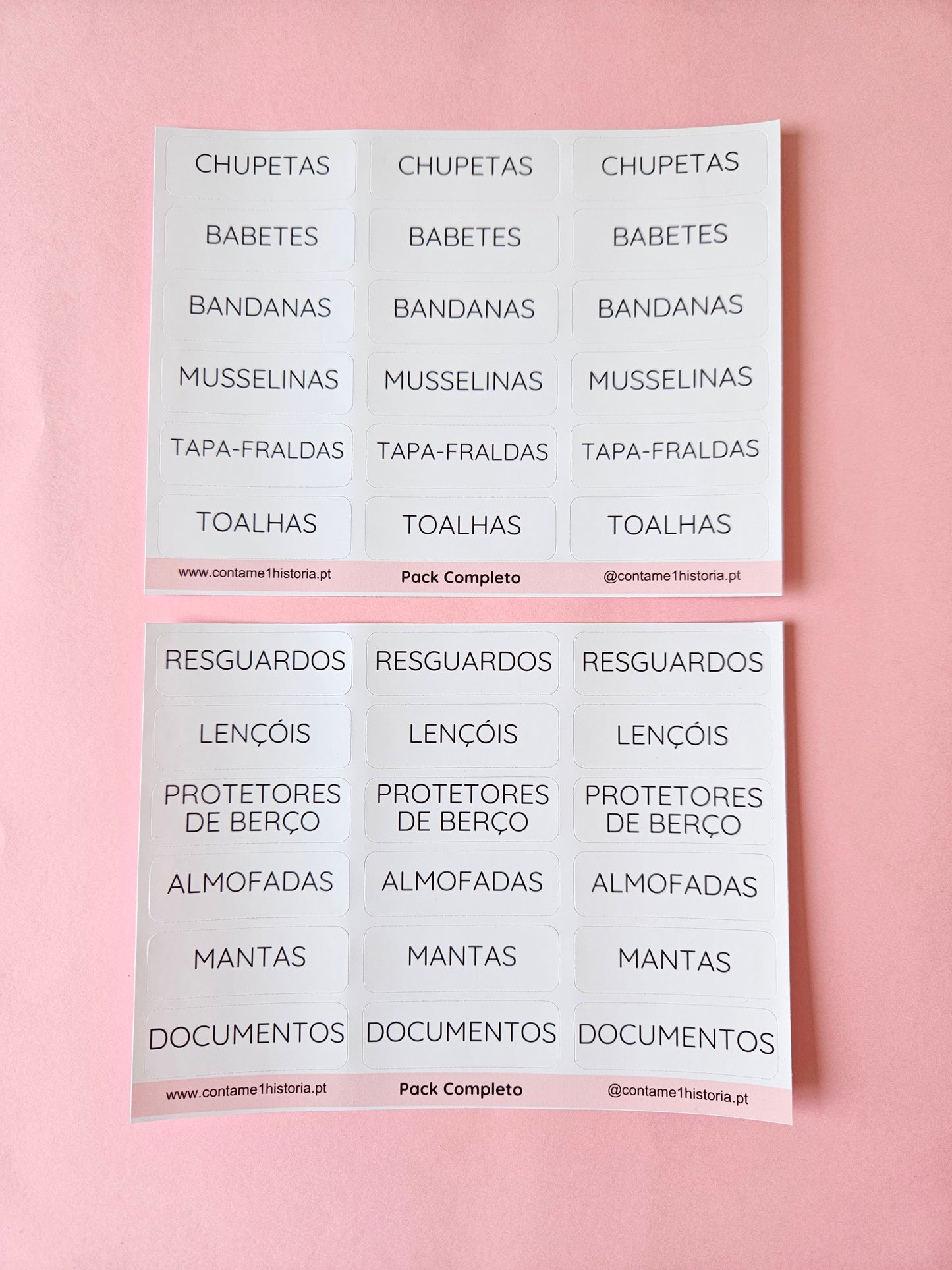 Etiquetas para gaveta Pack Completo