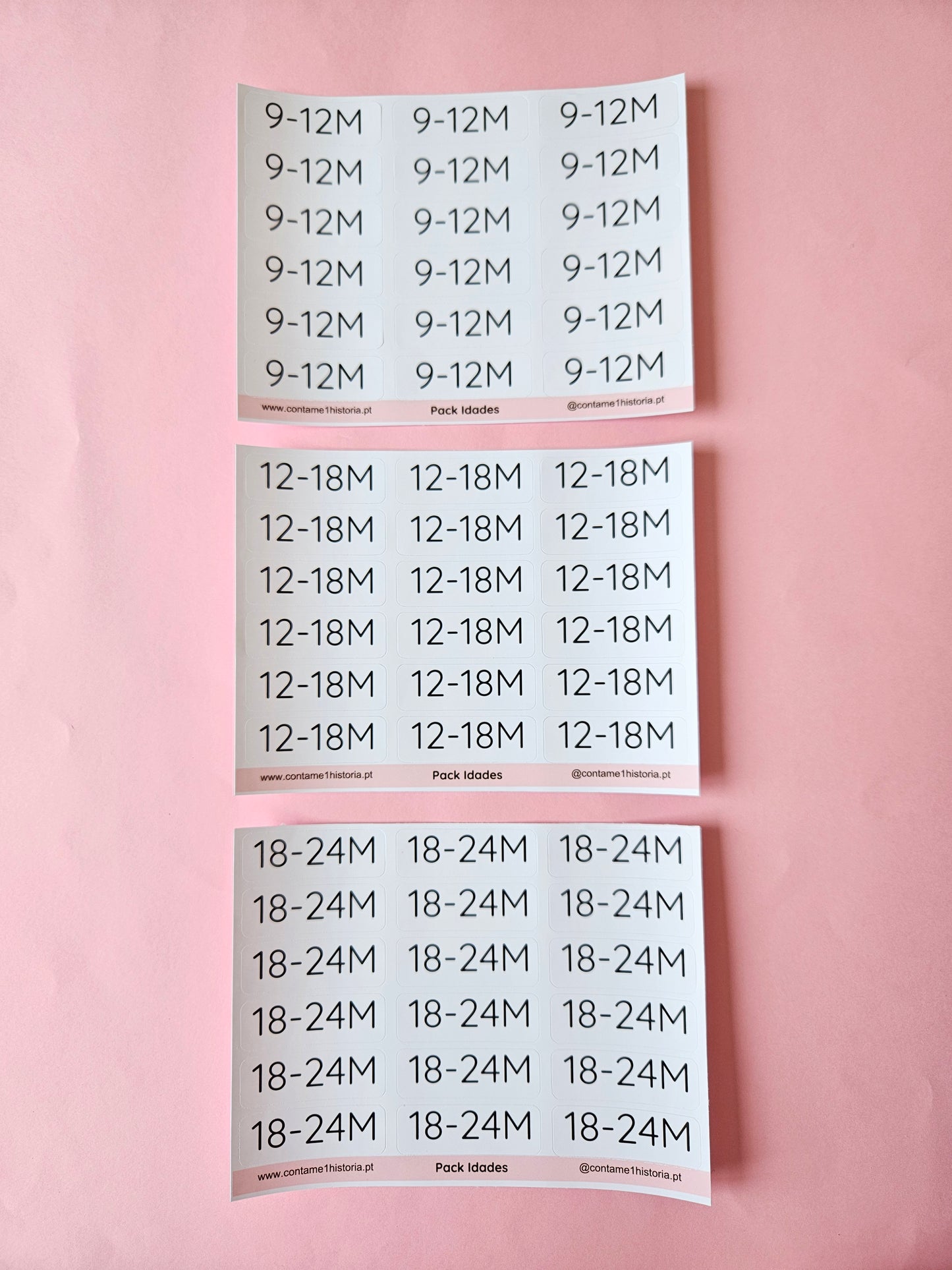 Etiquetas para gaveta Pack Idades