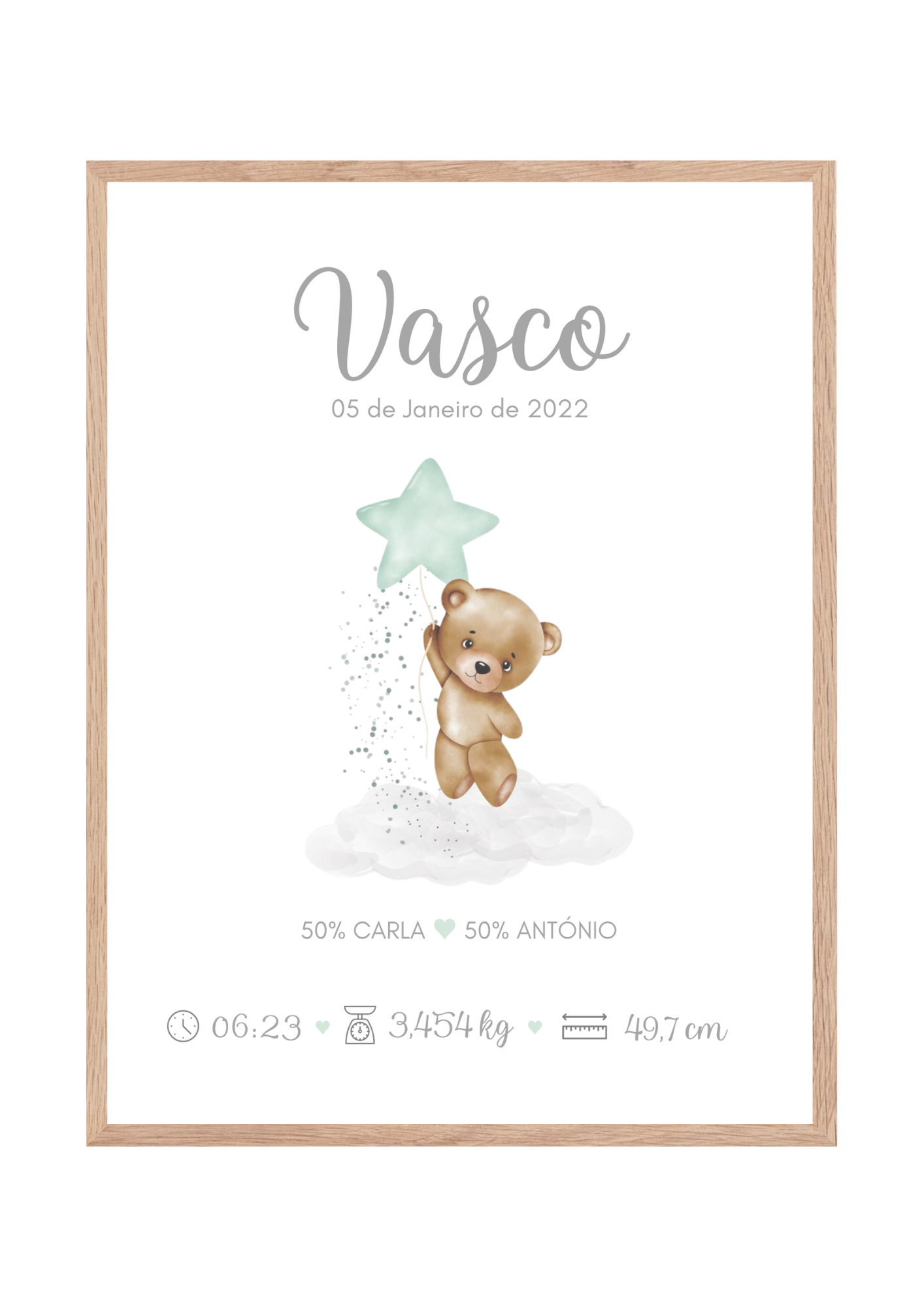 Quadro Nascimento Ursinho