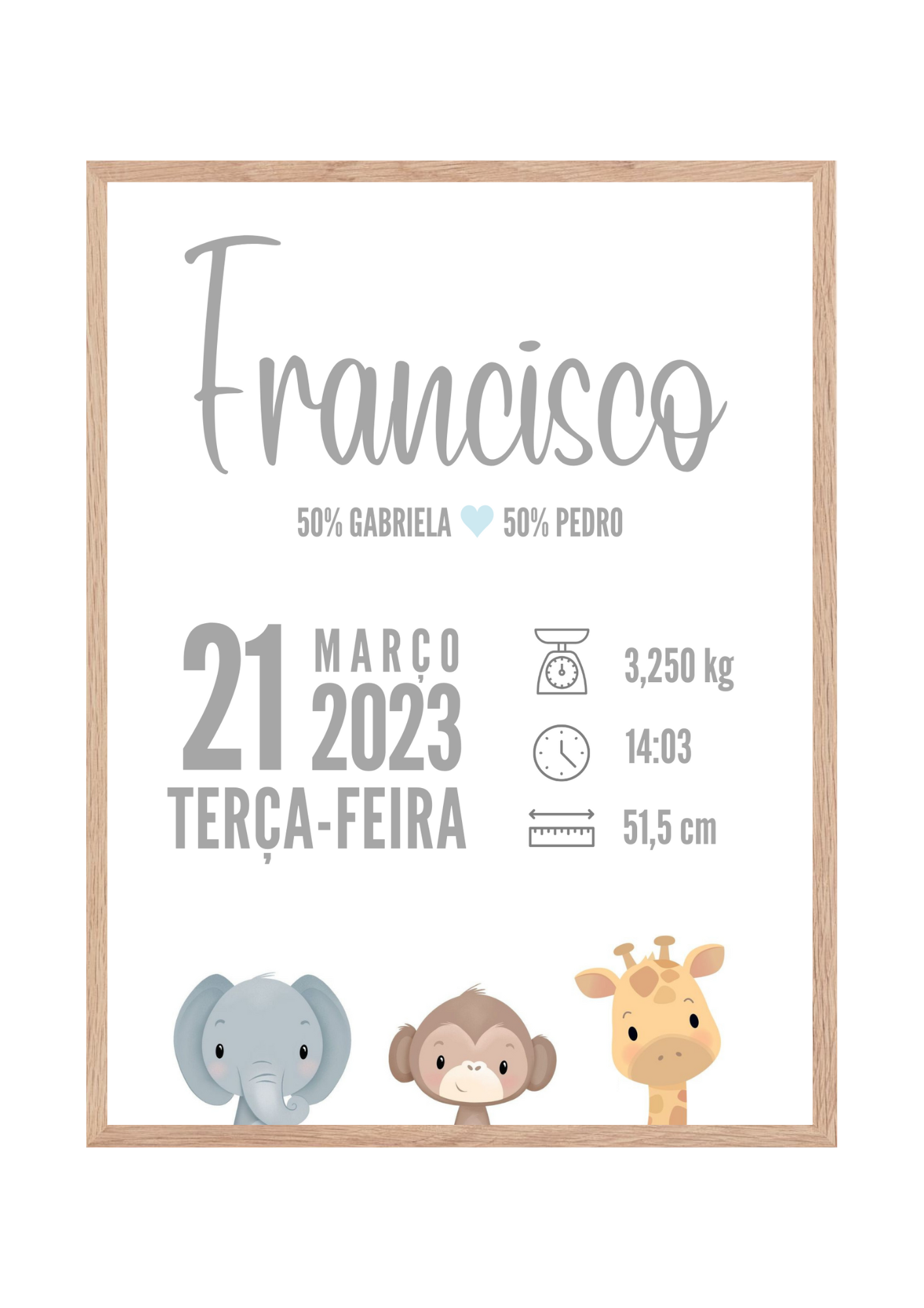 Quadro Nascimento Animais