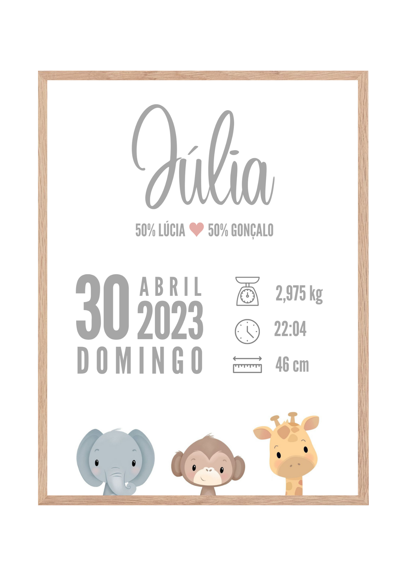 Quadro Nascimento Animais