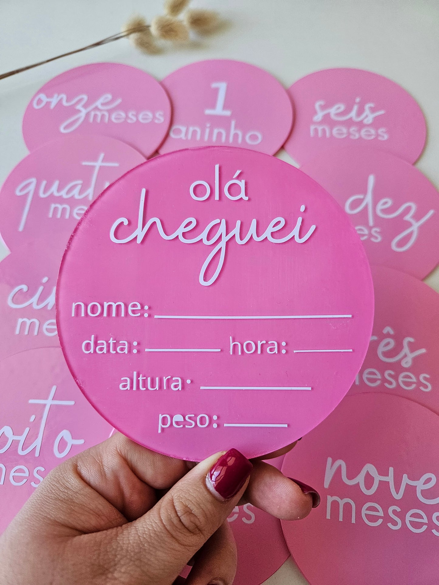 Milestones em acrílico