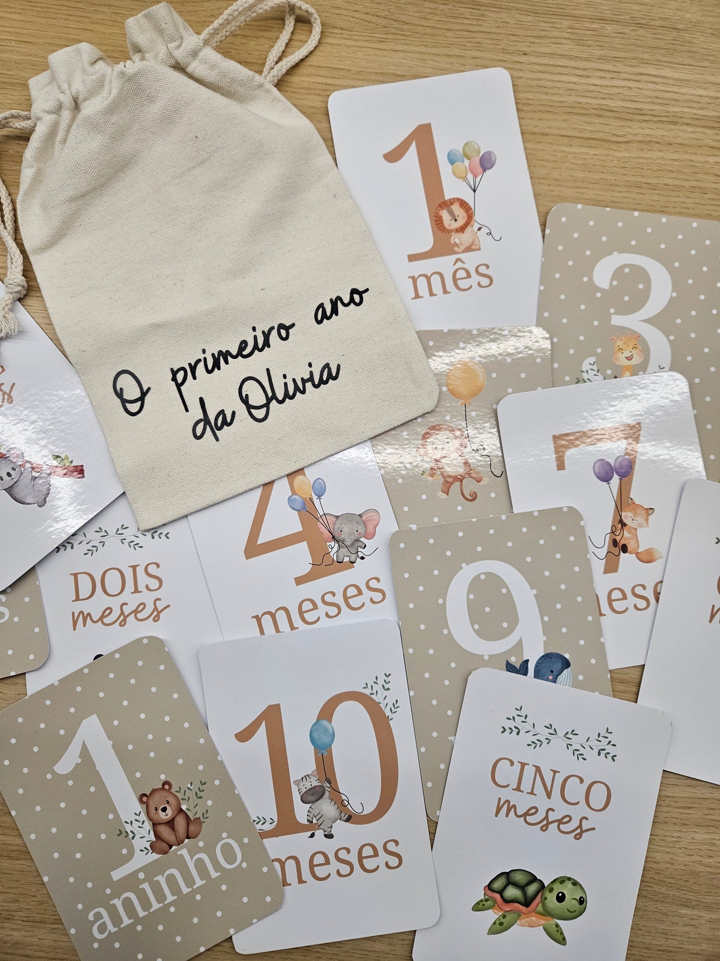 Cartões Milestone Animais