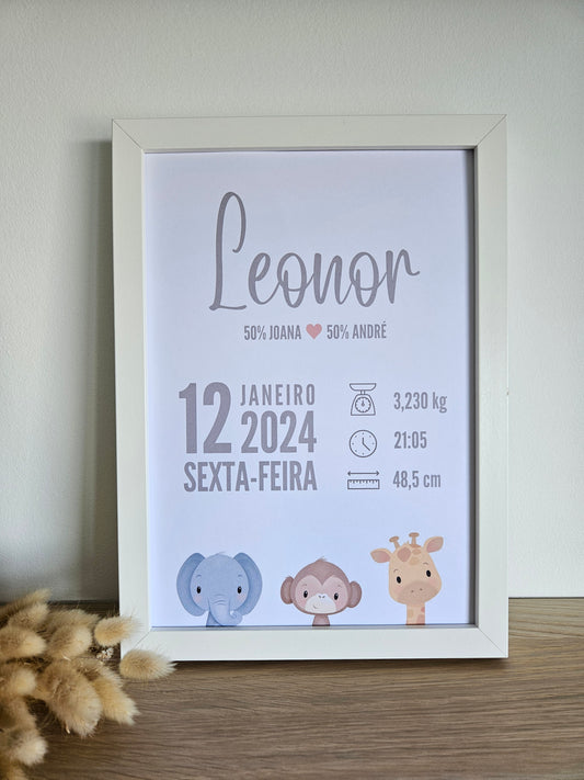 Poster de animales de nacimiento