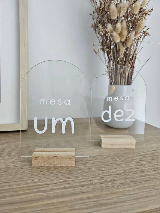 Marcador de Mesa Acrílico