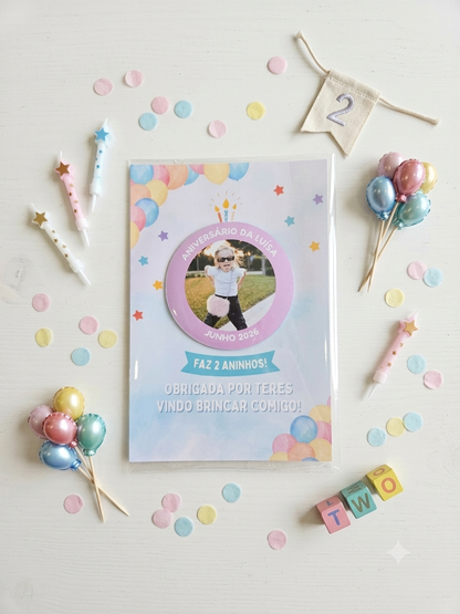 Lembrança magnética aniversários