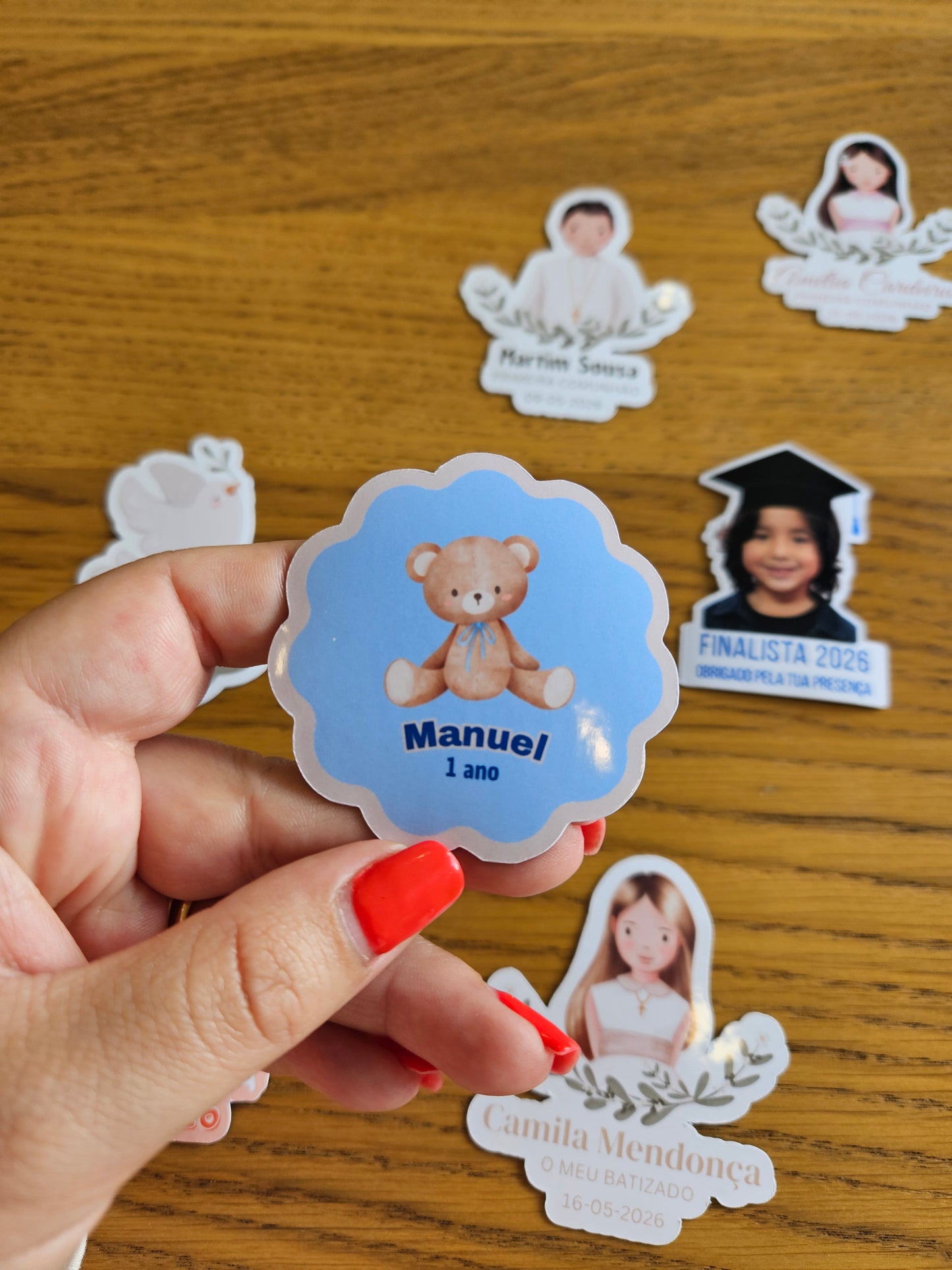 Lembrança magnética baby shower
